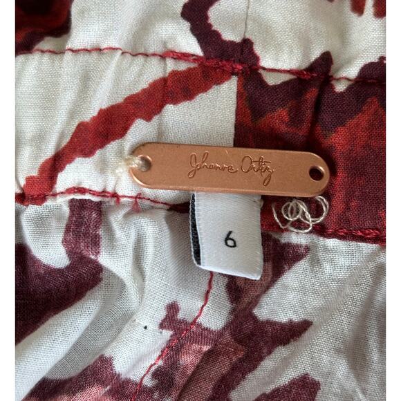 Johanna Ortiz Baru Nomadic Hunting Paperbag Cotton Pants Rust Red Size 6 NWT - Picture 7 of 10